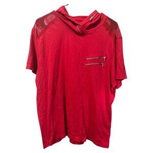 INC Men’s Hooded Tee with Zipper Accents - Mesh Shoulders - Size XL